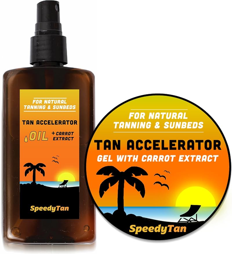 SpeedyTan Accelerator Gel Oil | Carrot Tanning Oil | Sunbed Natural Tan | UK