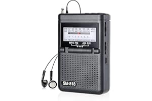 SEMIER Personal AM FM SW Pocket Radio Portable, Shortwave Walkman Transistor Radio with Best Reception, Support TF Card USB, 1200 mAh Rechargeable Battery and Stereo Earphone Jack for Jogging, Walking