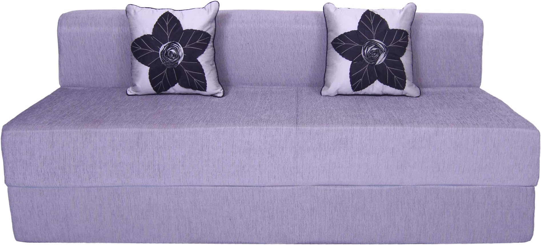 Comfort Store Multipurpose Velvet Sofa/Bed/Lounger Fabric Washable Cover with Soft 2 Cushion (Grey, 5x6 ft)