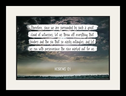 Amazon Com Wesellphotos Bible Verse Wall Art And Let Us Run With Perseverance Hebrews 12 1 Christian Poster Framed Picture Wall Decor Print Spiritual Inspirational Verses And Quotes 19x25 Framed Posters Prints