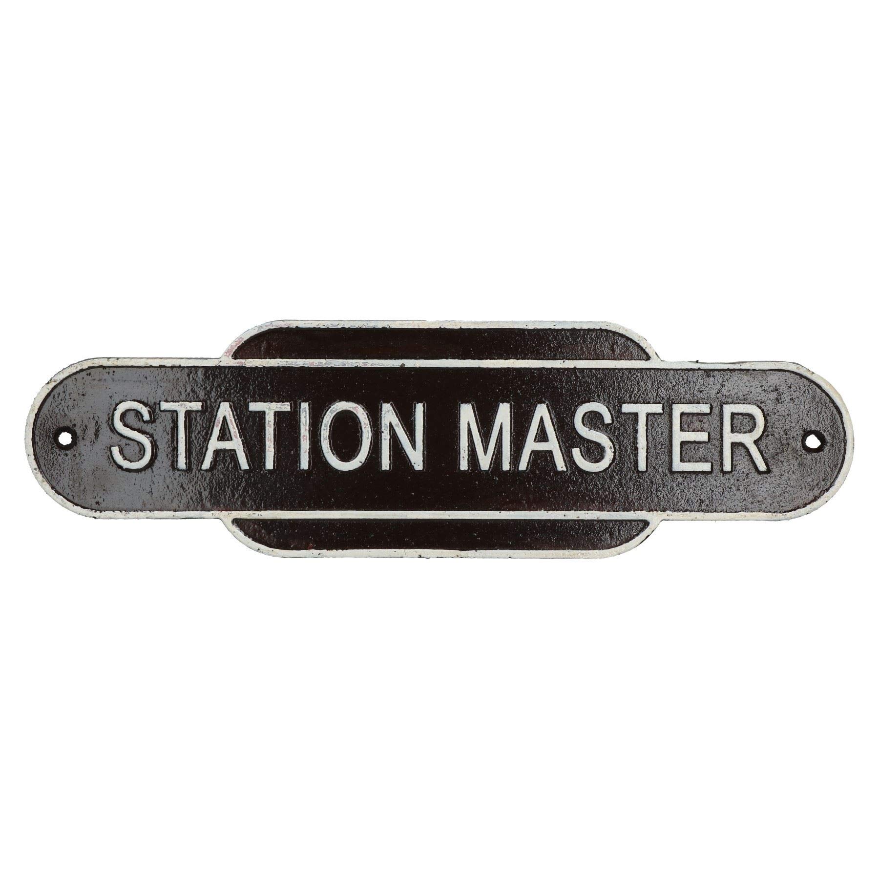 AB Tools Station Master Sign Plaque Train Railway Wall Station Gate Fence Post Garage