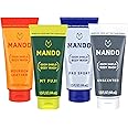 Mando Mini Body Wash - 24 Hour Odor Control - Removes Odor Better than Soap - 1.5 Ounce Tubes (Pack of 4, in 4 scents: Bourbon Leather, Pro Sport, Mt Fuji, Unscented)