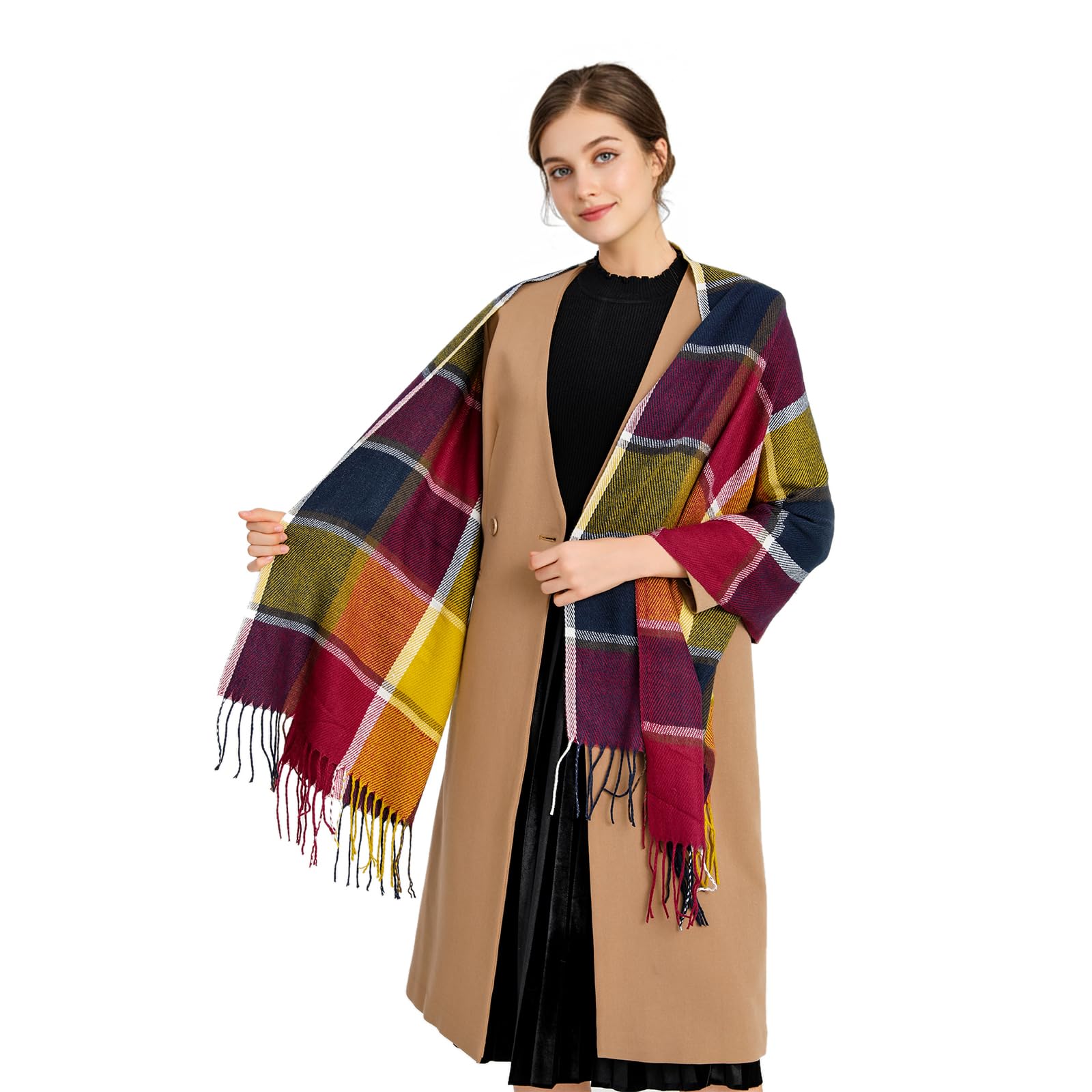 Miss Lulu Ladies Scarf Gifts for Women Mum Tartan Winter Wrap Shawl Scarf for Women UK