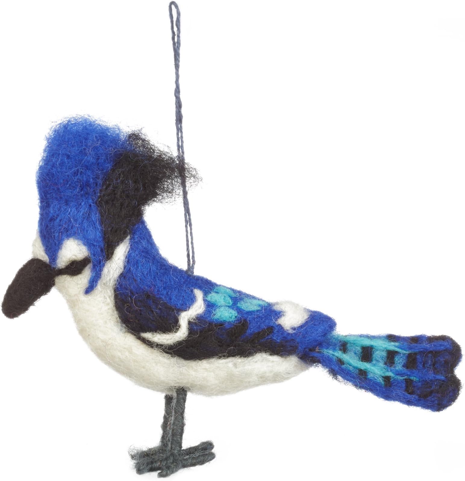 Fairtrade Felt Blue Jay Bird Decoration