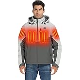 ORORO Men's 5 Heat Zones Dual Control Heated Jacket, Heated Coat with USB-C Rechargeable Battery