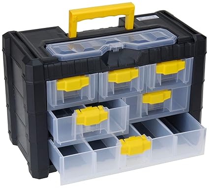 Large Plastic Tool Box With Carry Handle Storage Case Organiser