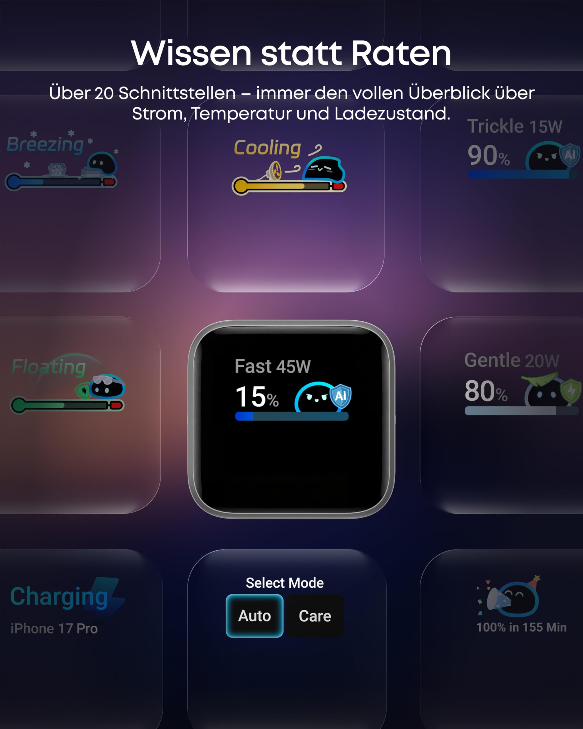 Anker Smart Ladegerät, Anker Nano 45W USB C Ladegerät mit Display und intelligenter Erkennung, integriertem Schonmodus, kompaktes GaN Schnellladegerät für iPhone 17/16/15 Serie, iPad, MacBook 6