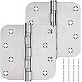 304 Stainless Steel Door Hinges, 4'' X 4'', Ball Bearing Door Hinges 4 Inch, Commercial and Residential Door Hardware, with 5
