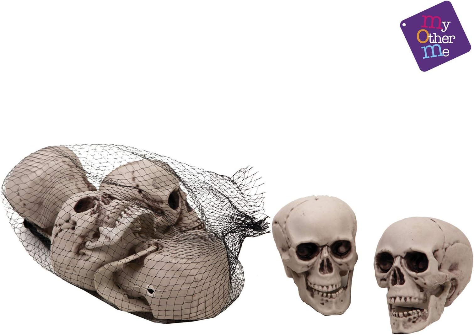 Viving Costumes Bag with 6 Big Size Skulls, 8 x 9 cm
