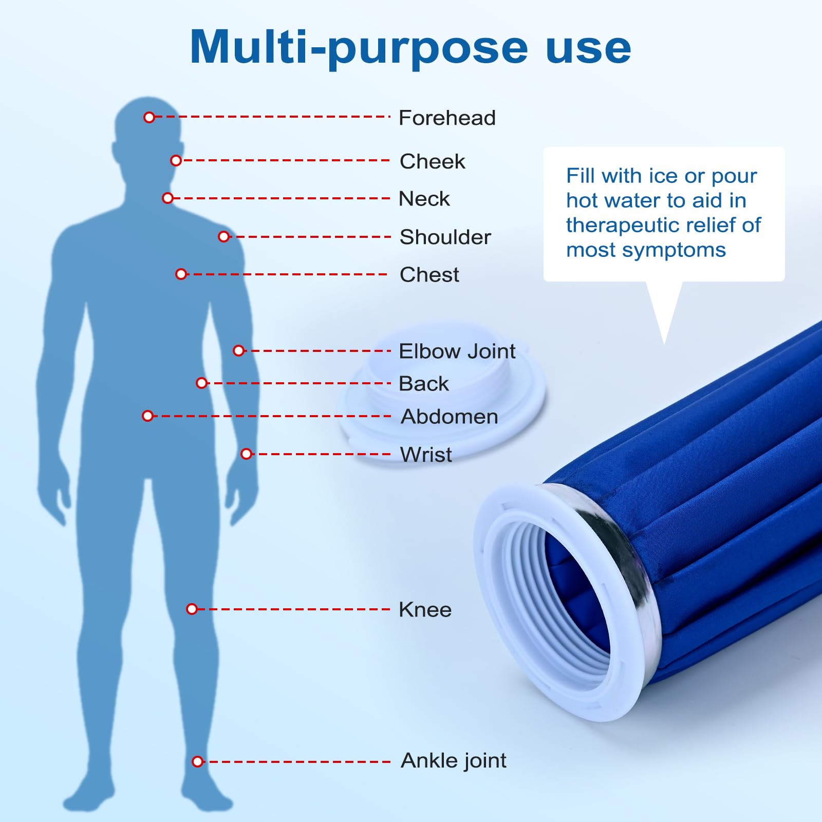 Ice Bag for Injuries, Upgrade Ice Pack for Injuries, A Cold Pack That Can Relieve Pain in All Joints of The Body, Suitable for Every One of Our Loving Homes, Ice Bags 9 Inch, Blue