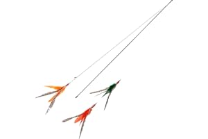 COOLCYBERCATS Da Bird Single 3 Foot Pole Cat Toy with 2 Extra Guinea Feather Refills