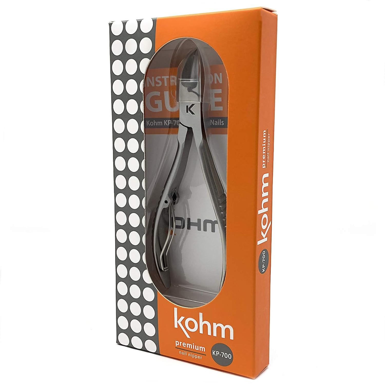 Kohm KP-700 Toenail Clippers for Thick/Ingrown Nails, Surgical Grade Stainless Steel, 5" Long. Includes Safety Tip Cover and Instruction Guide : Beauty