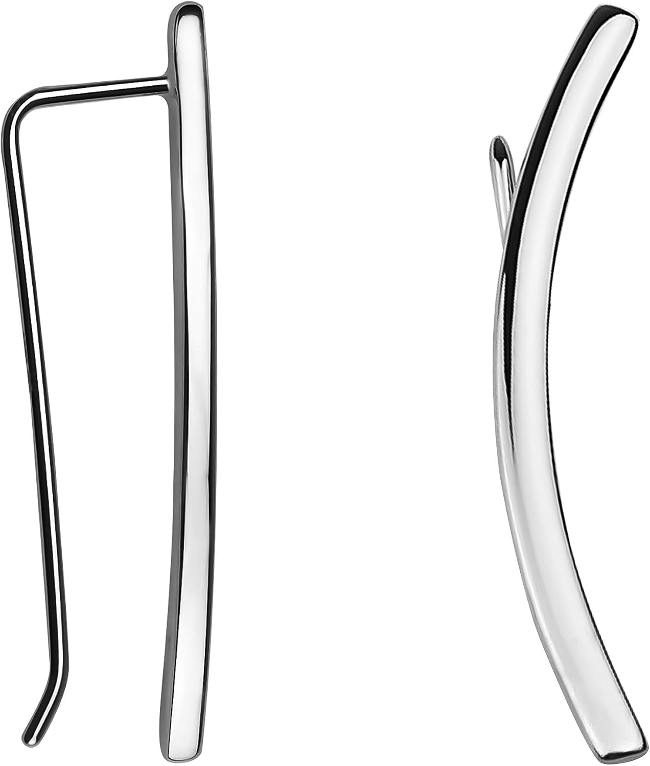 SOFIA MILANI - Women's Earrings 925 Silver - Curved Ear Climber - E0520, 28 mm