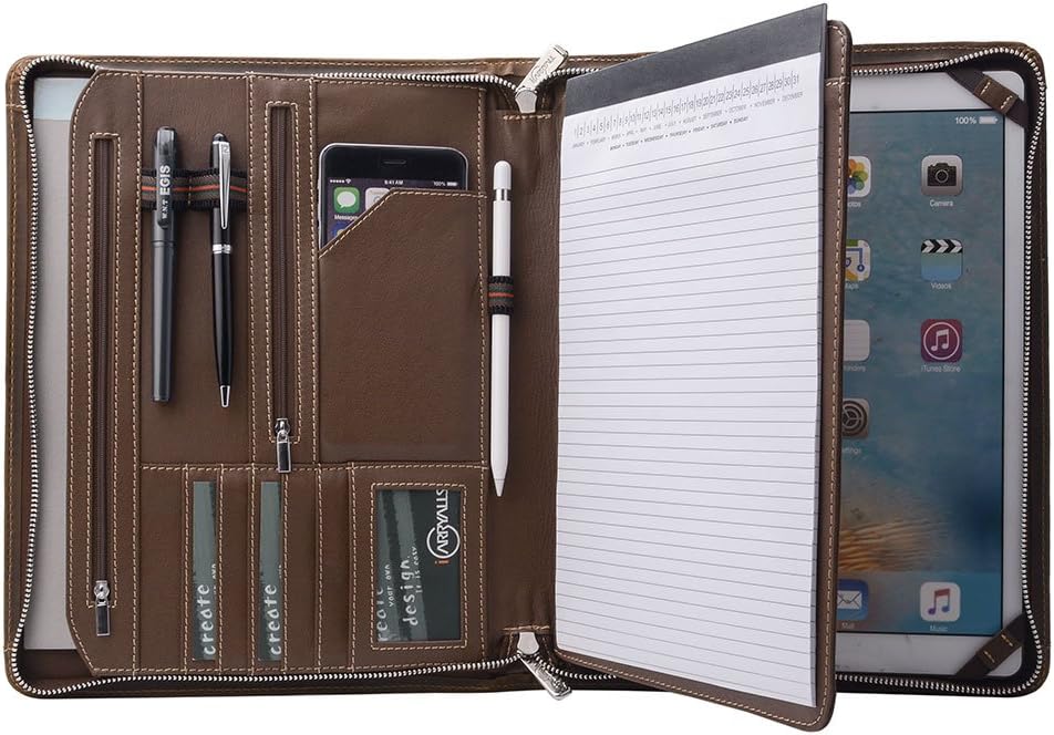 Personalize Crazy-Horse Portfolio Organizer Padfolio Compact Case for New Surface Go, with (A4) Paper