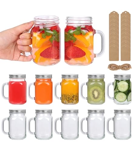 thumbnail image 2 of Estilo Mason Jar With Handle And Straw 2 of 12