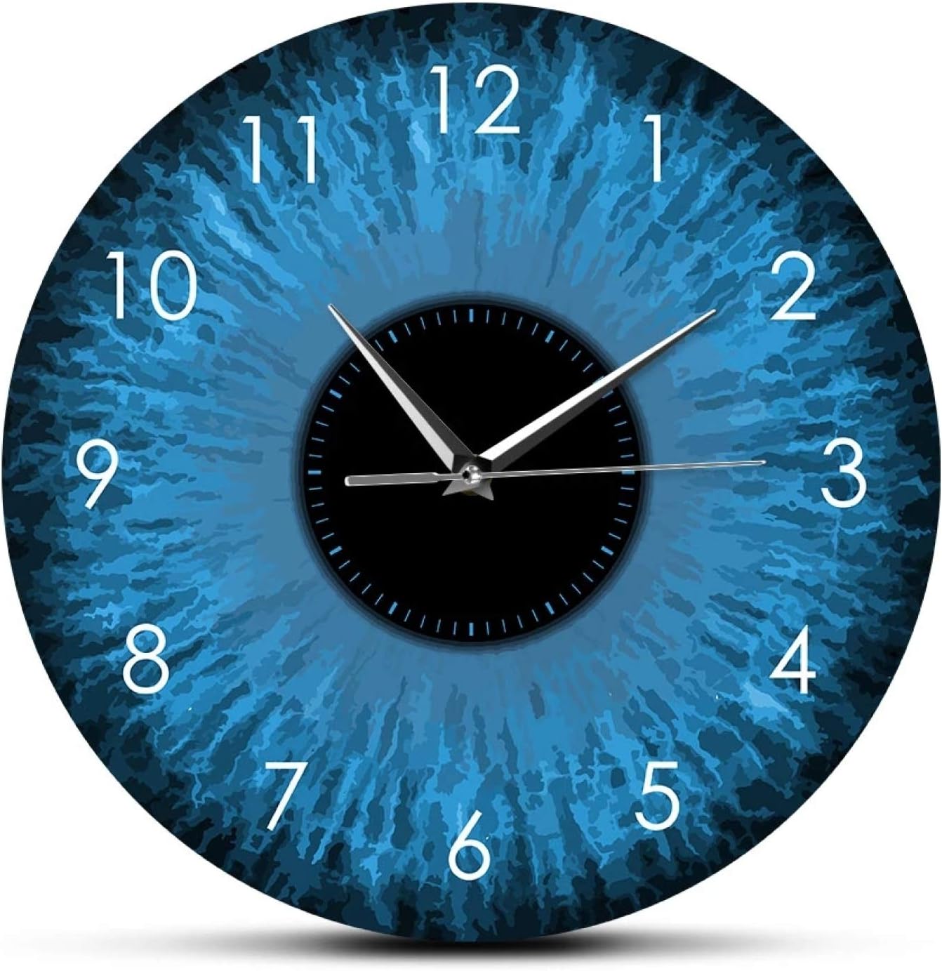 Wall Clock Blue Eyes Iris Opticianry Wall Clock Weird Macro Reptilian