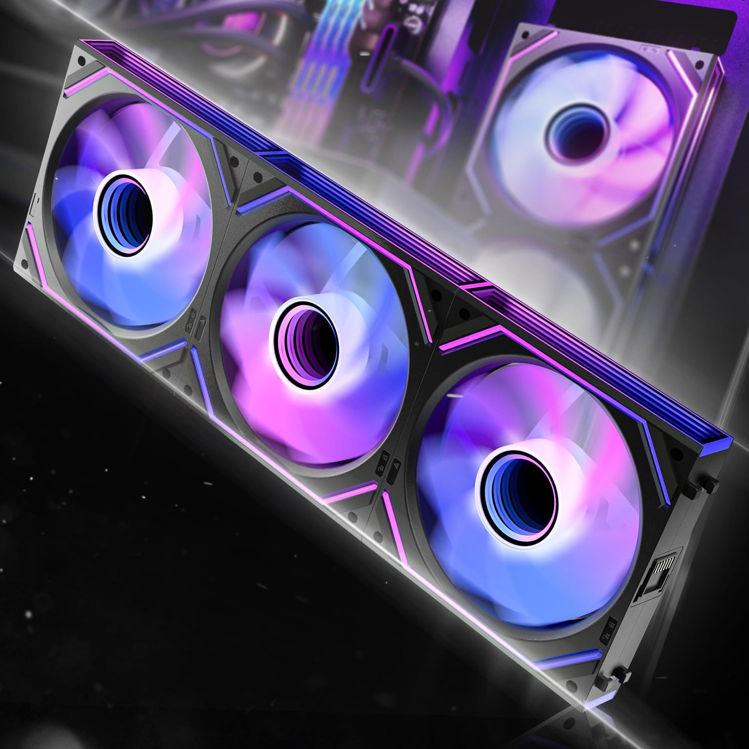 AsiaHorse DAWN Pro RGB PC Lüfter 120MM Reverse Gehäuselüfter 3 Stück, ARGB Daisy Chain PC Lüfter [Infinity Mirror] [HDB] 71 CFM/1850 RPM/2.6MMH2O 4 Pin PWN & 5V 3Pin ARGB für Asus Aura ASRock GIGABYTE