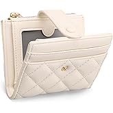 GAEKEAO Small Wallet for Women Slim Bifold Leather RFID Blocking Credit Card Holder Wallets Zipper Pocket Coin Purse with ID Window