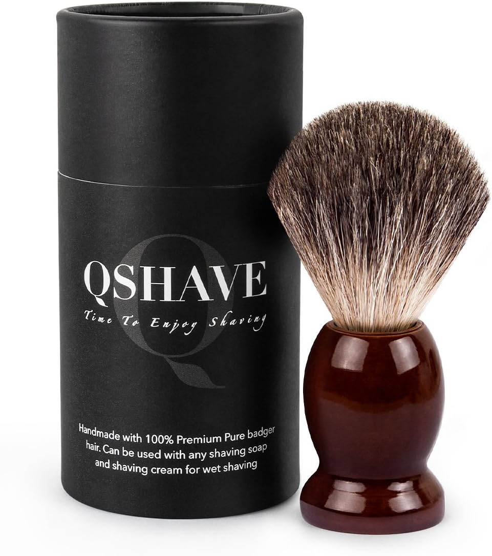 QSHAVE 100 Best Original Pure Badger Hair Shaving Brush Handmade. Real