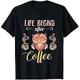 Coffee Owl Caffeine Espresso Coffee Llover Coffeeshop Gift T-Shirt