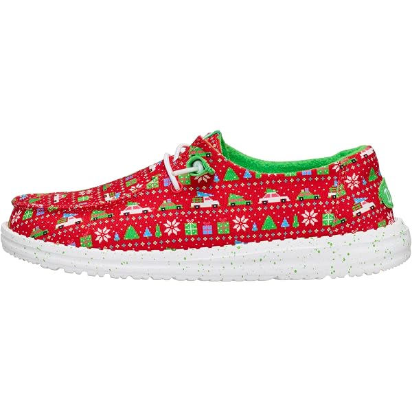 Hey Dude Wally Fishmas Sweater Mens Size 8 Green Red Holiday Loafers 44347-3AP HEYDUDE™ Wally Fishmas Sweater Shoe - Men main image 4