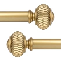 Amazon.com: KNOBWELL 2 Pack Empyrean Grace Golden Curtain Rod, 22 ...