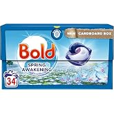 Bold All-in-1 Pods Washing Liquid Capsules 34 Washes, Spring Awakening Washing Detergent, For Brilliant Clean With Built-In Fabric Softener