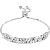 Amazon Essentials Crystal Double Row Adjustable Bracelet