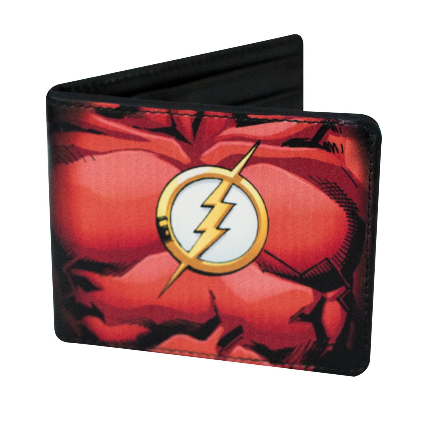 Buckle-Down Men's PU Bifold Wallet-Flash Chest Logo, Multicolor, 4.0" x 3.5", Multicolor, 4.0" x 3.5", Pu Bifold Wallet - Flash Chest Logo