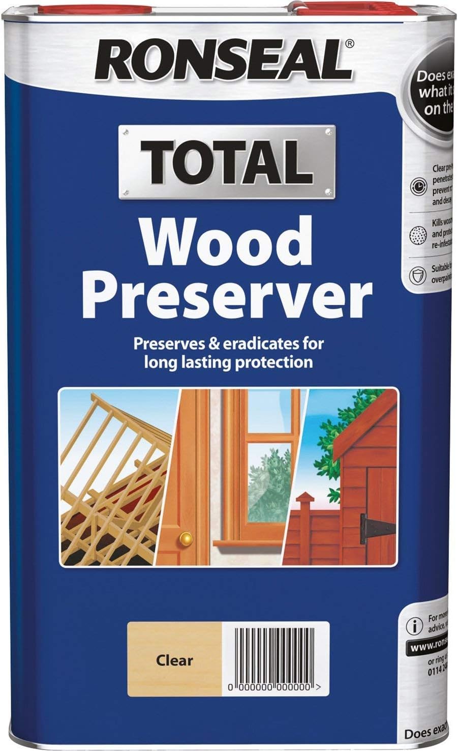 Ronseal Total Wood Preserver 2.5 L Clear Interior Wood Protection