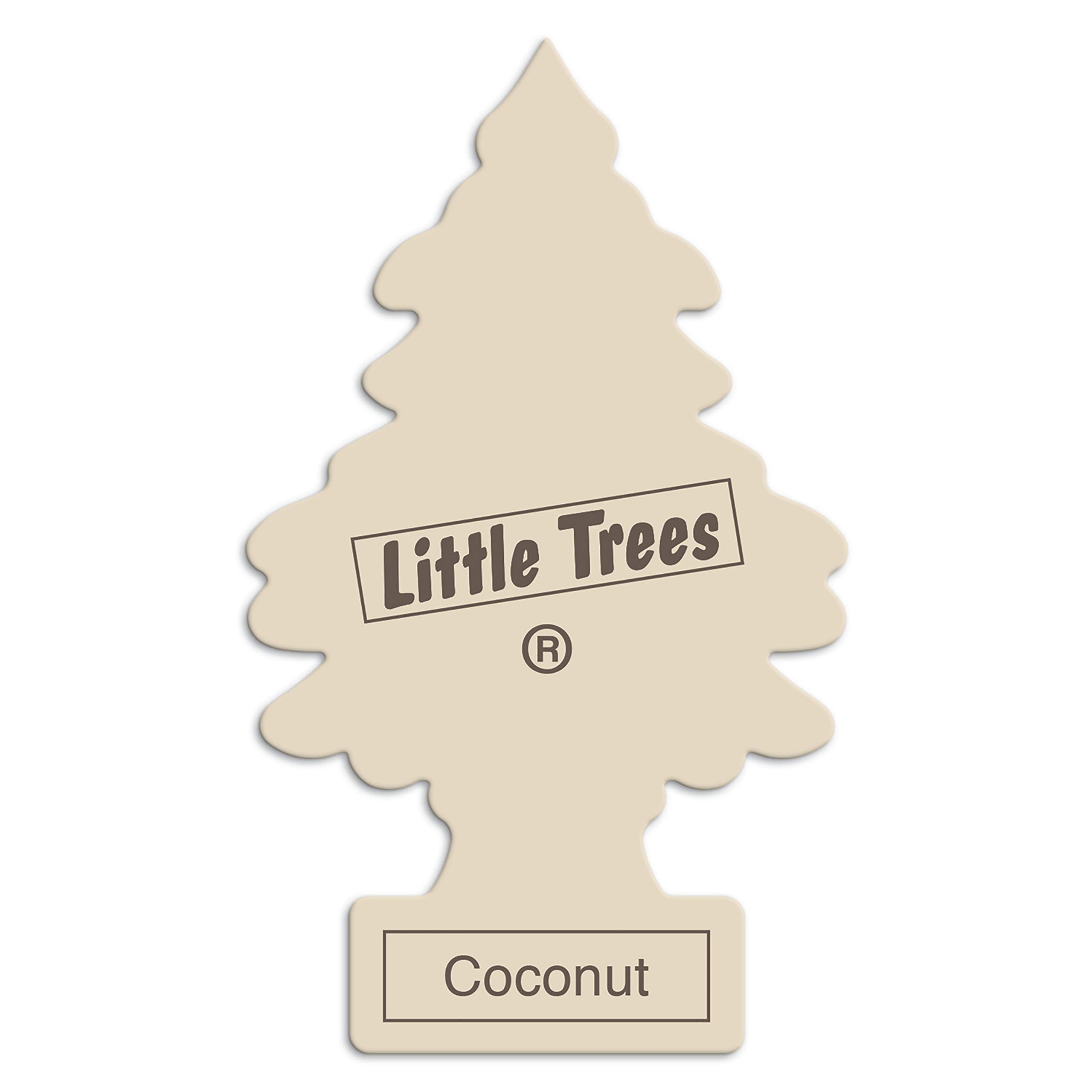 Little Trees Air Freshener Tree MTR0053 Coconut Fragrance For Car Home Boat Caravan - Single Pack, brown