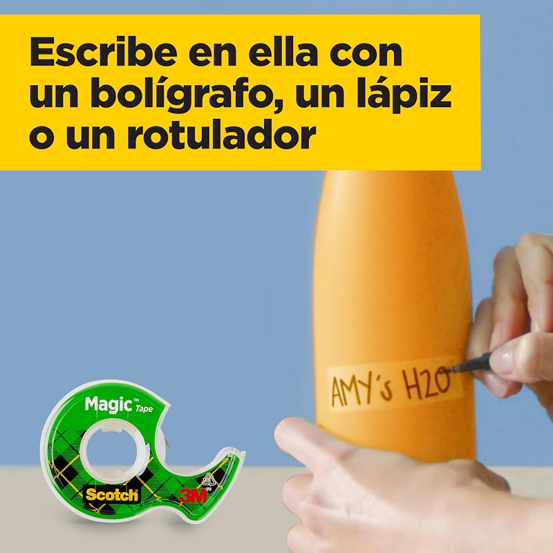 Fita adesiva invisível scotch magic - 2 rolos de 19mm x 7,5m + 1 grátis - fita adesiva de uso geral para reparo, etiquetagem e selagem de pacotes e documentos