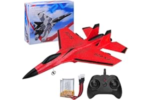BEFFKKIP RC Airplane 2CH RC Plane 2.4GHz Remote Control Plane RTF SU35 RC Jet Easy to Fly FX620 Airplane Toys rc Planes for Adults, Kids and Beginner with Night Lights（Red）