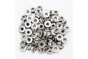STORMCUBE M5x0.8mm DIN6923 Serrated Flange Nuts 100 Pack 304 Stainless Steel Hex Lock Nuts Full Thread for Industrial Construction Fasteners