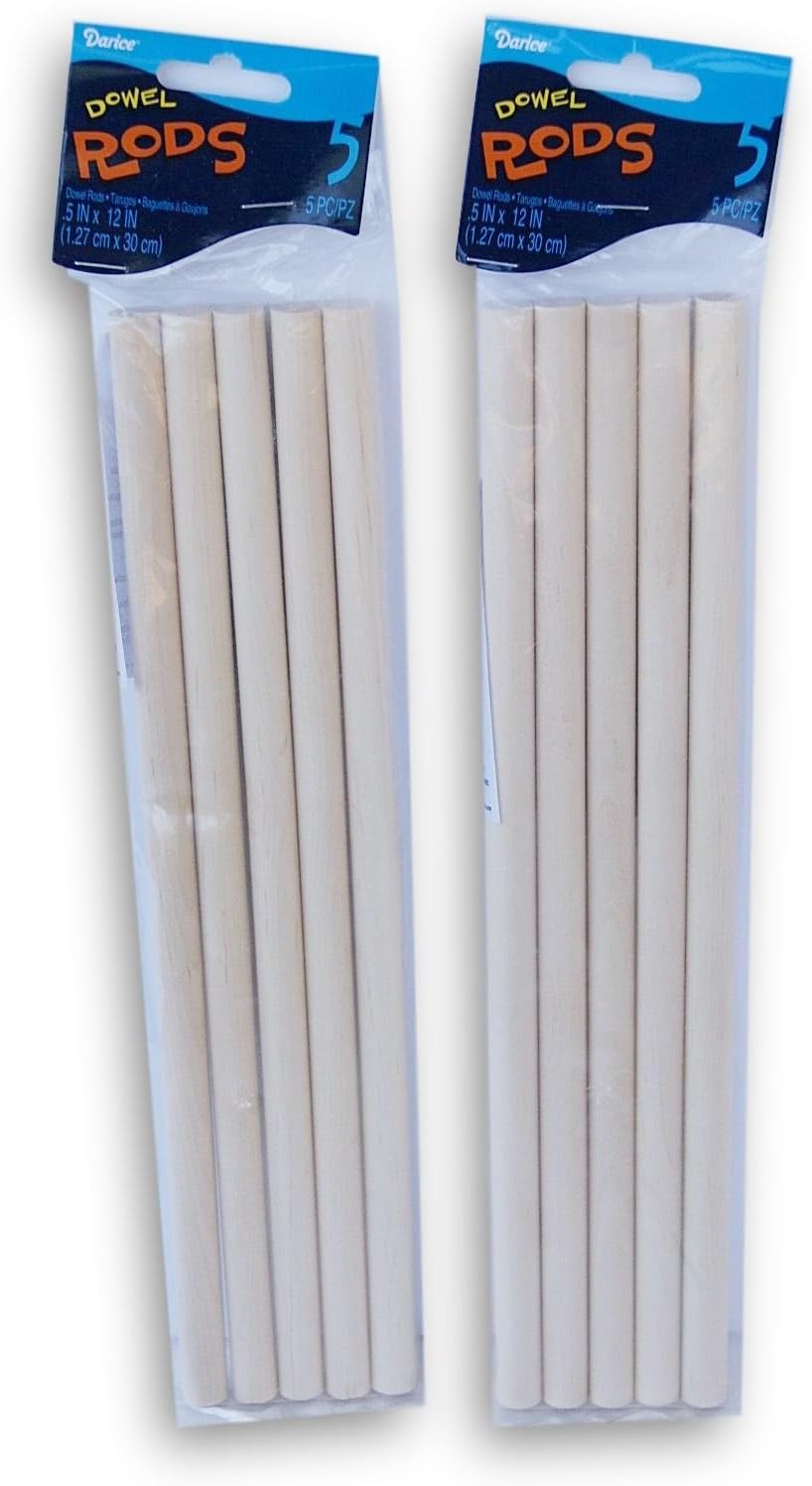 Wood Craft Dowels CW546-12 Inches Tall x 7/16 Inch Diameter - 8 Count