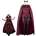 Bulex Wanda Maximoff Costume Cosplay Wanda Vision Cloak Top Headpiece Accessory Outfit