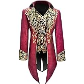 AIBEIX Men's Steampunk Vintage Tailcoat Jacket Gothic Victorian Frock Uniform