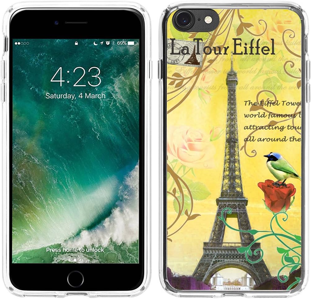 6S Case Case Eiffel Tower,Hungo Thin Soft TPU Silicone Protective Cover Shell Compatible with iPhone 6S/6 Eiffel Tower Wonderful Design Print Pattern