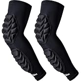 COOLOMG Football Arm Pads Padded Forearm Elbow Sleeves | Padded Compression Arm Sleeves for Football Basketball Volleyball 1 Pair