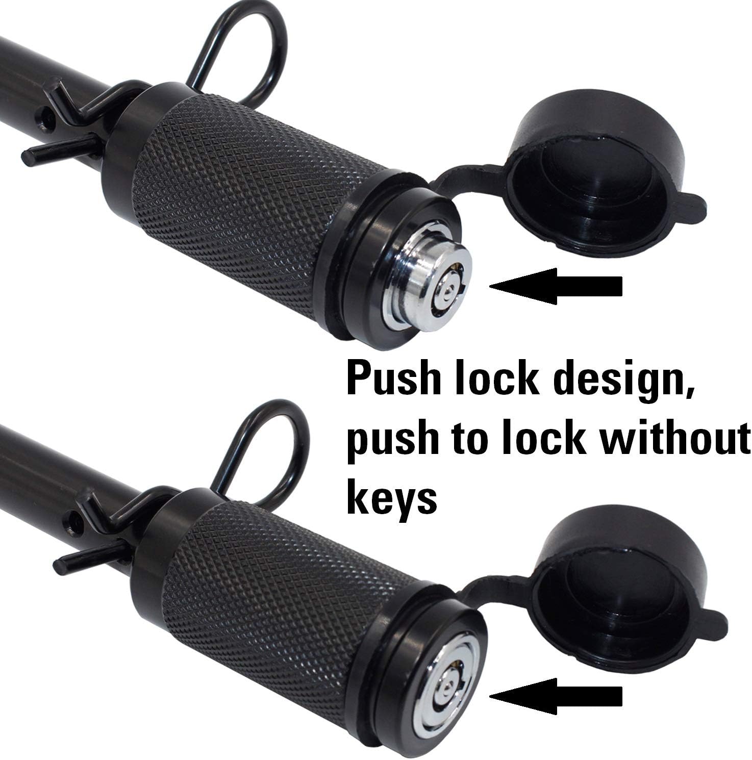 TowWorks 5/8" Trailer Hitch Locking Pin - Black Tow Hitch Receiver Lock with Anti-Rattle, fits Class III - V Hitches with 2" and 2.5" Receivers, 79631: Automotive