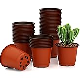 OZOSHINE 40 PCS Plant Nursery Pots 4 Inch Plant Seedling Pots with Drainage Holes Plastic Plant Flower Pot Small Plastic Seed Starting Pot Starter Containers Office Home Indoor Outdoor