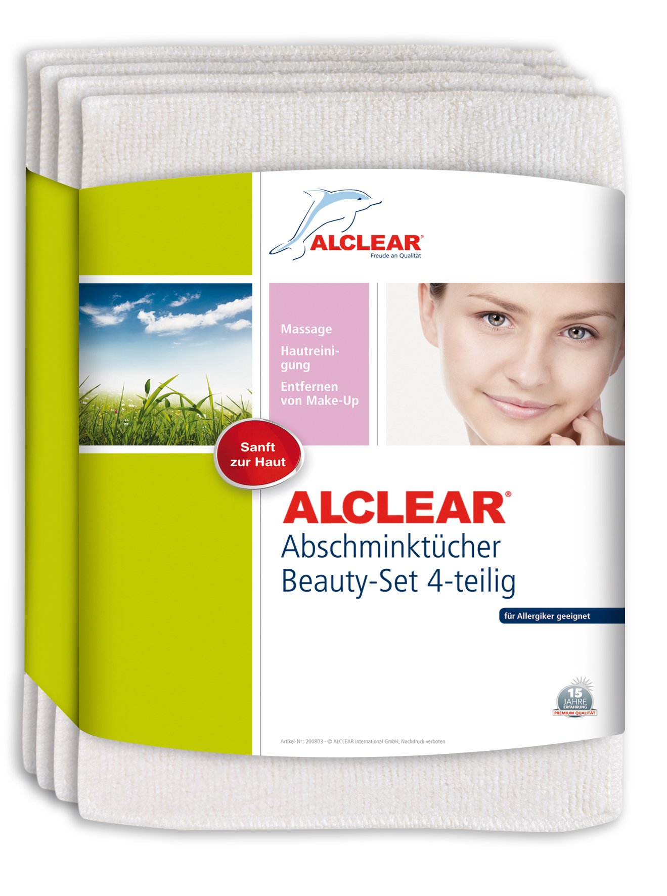 Alclear Makeup Removal Wipes, Washable Makeup Removal Pads, Deep Pore Cleansing, Skin-Friendly, Environmentally-Friendly, Gentle Cleansing With Water, No Detergent, Facial Care, Set Of 4
