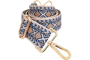 ROYGBCP Adjustable Handbag Strap Wide Purse Strap Replacement Shoulder Crossbody Bag Strap (Rhombic B+Gold Metal)