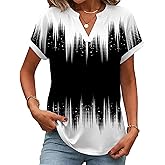 Zeagoo Womens Tops Short Sleeve Summer V Neck Shirts Work Blouses Business Outfits Fashion Clothing