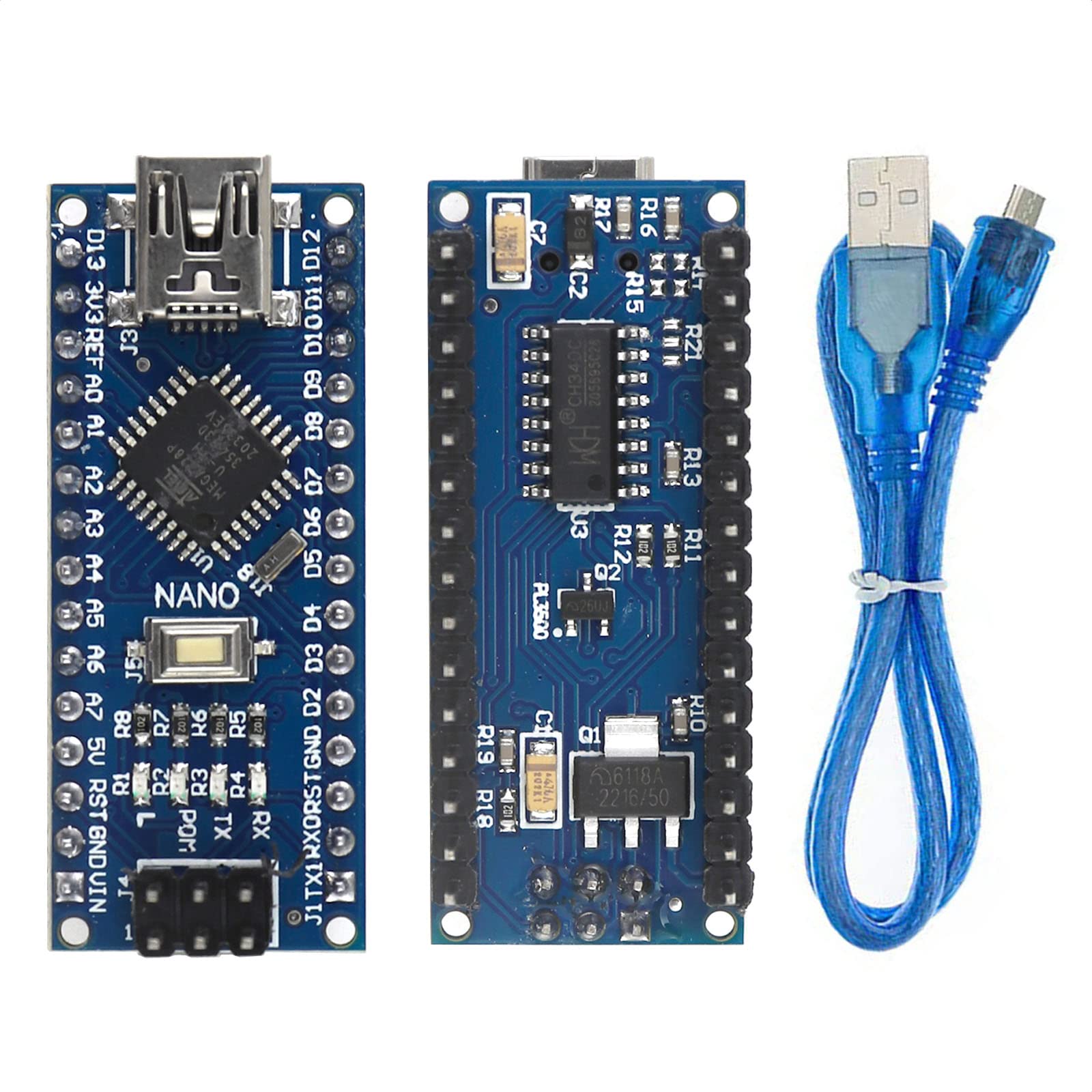 Microcontroller Mini Usb Mua Mini Nano V3.0 ATmega328P Microcontroller Board with USB Cable for ...