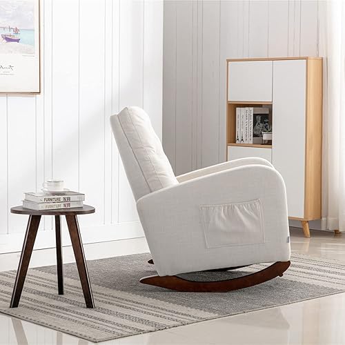 Dolonm Rocking Chair Mid-Century Modern Nursery Rocking Armchair