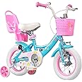 Glerc Maggie Girls Bike, 12-20 Inch Kids Bike for 2-13 Years Old Children, Princess Style Kids Bicycle with Doll-Seat & Basket & Training Wheels, Multiple Colors