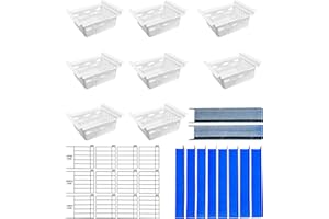 FreezerMax System. Organizer for Freezers 8 to 15 cubic feet. Creates 3 levels of sliding baskets. 8 bins and magnetic organizer. PLEASE MEASURE YOUR FREEZER BEFORE ORDERING.