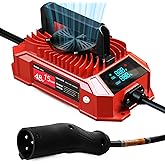 Golf Cart Charger 48 Volt Club Car with LED Visual Charging Display, IP67 15A Golf Cart Battery Charger for Club Car Precedent & DS Lead Acid Battery, 3-Pin Round Plug Cable, Club Car Accessories, Red