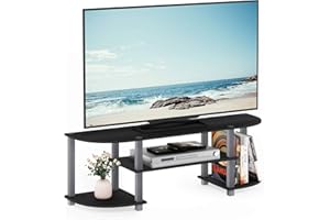 Furinno Turn-S-Tube Wide TV Entertainment Center, Black/Grey